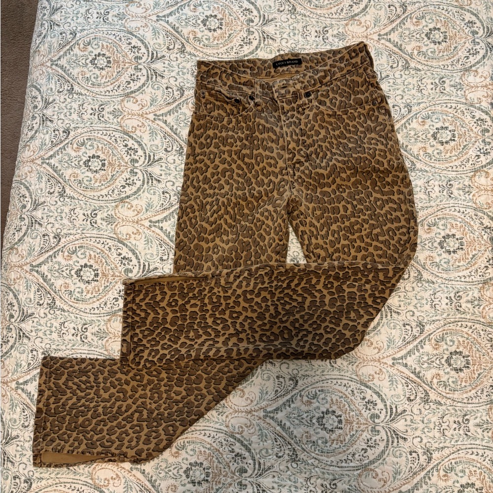 Lucky Brand Hi Rise Slim Bridgette Leopard print pant / Jean size 2/26